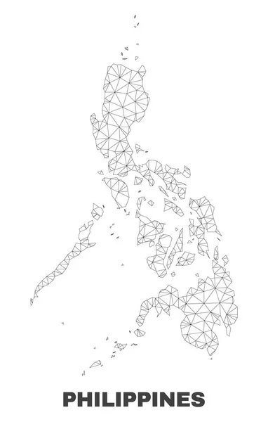 Mappa Vector Polygonal Mesh Filippine — Vettoriale Stock