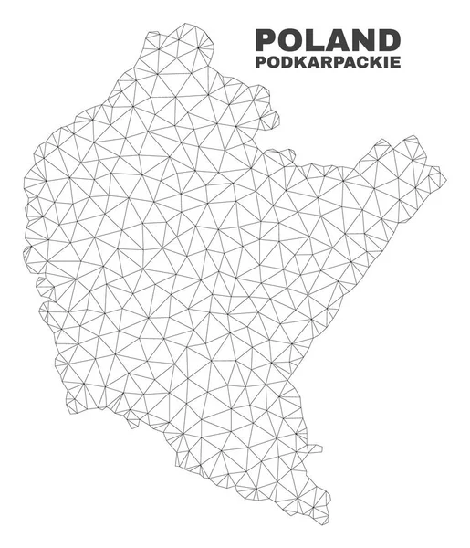 Vector veelhoekige Mesh Podkarpackie Poolse kaart — Stockvector