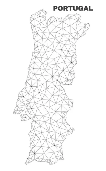 Mapa de Vector Polygonal Mesh Portugal — Vetor de Stock