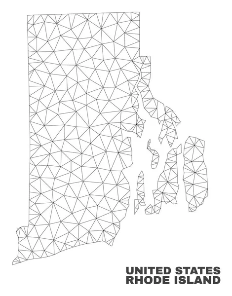 Vector Polygonal Mesh Rhode Island State karta — Stock vektor