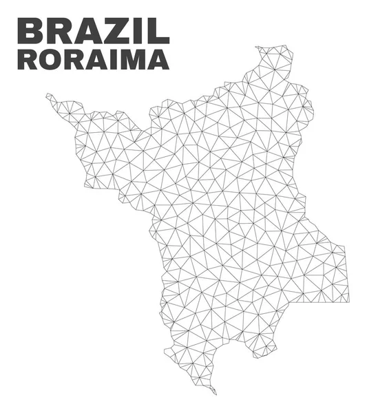 Malla poligonal vectorial Mapa del estado de Roraima — Archivo Imágenes Vectoriales