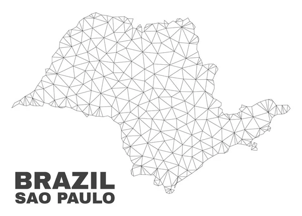 Mapa do Estado de São Paulo de malha poligonal vetorial —  Vetores de Stock