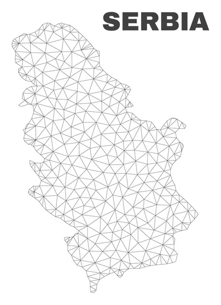 Mapa de Vector Polygonal Mesh Serbia —  Vetores de Stock