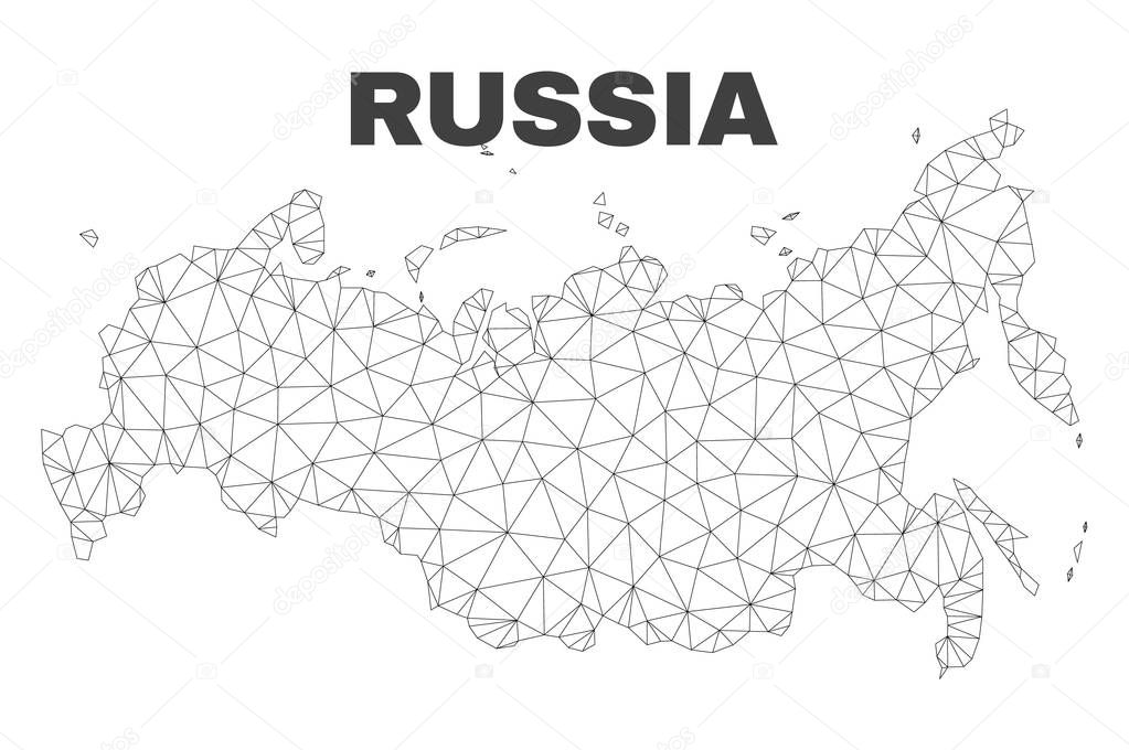 Vector Polygonal Mesh Russia Map