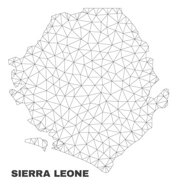 Vektör poligonal Mesh Sierra Leone Haritası