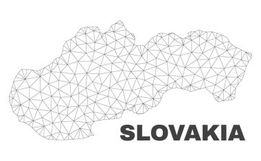 Vektör poligonal Mesh Slovakya Haritası
