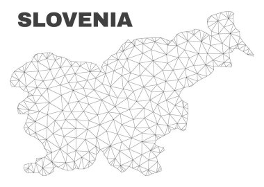 Vektör poligonal Mesh Slovenya harita