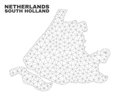 Vektör poligonal Mesh Güney Hollanda Haritası