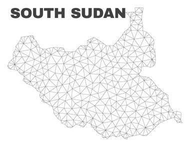 Vektör poligonal Mesh Güney Sudan Haritası