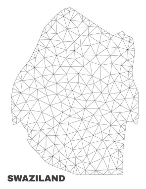 Vektör poligonal Mesh Svaziland Haritası