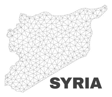 Vektör poligonal Mesh Suriye Haritası