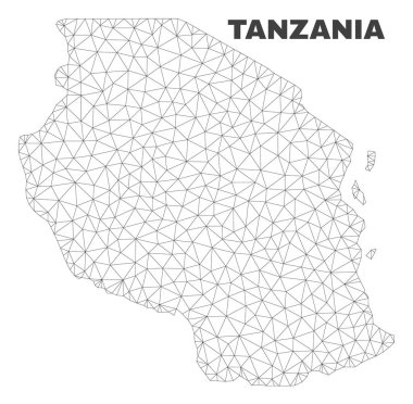 Vektör poligonal Mesh Tanzanya Haritası
