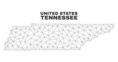 Vektör poligonal Mesh Tennessee Devlet harita