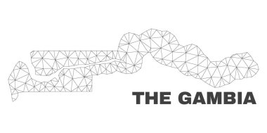 Vektör poligonal Mesh Gambiya Haritası