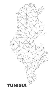 Vektör poligonal örgü Tunus Haritası
