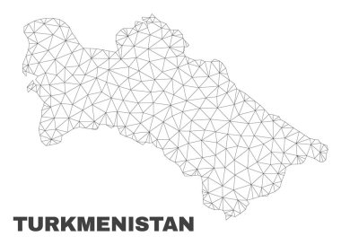 Vektör poligonal Mesh Türkmenistan Haritası