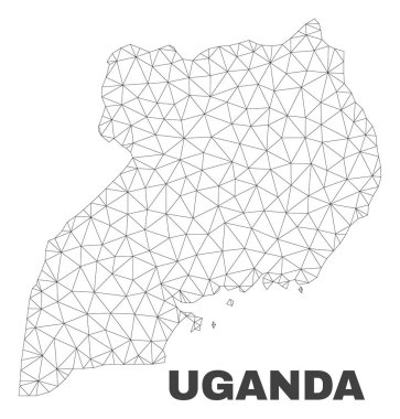 Vektör poligonal Mesh Uganda Haritası