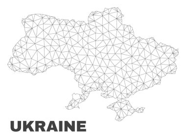 Vektör poligonal Mesh Ukrayna Haritası