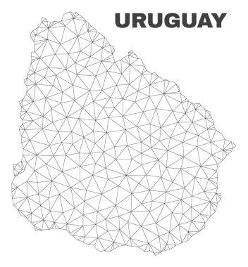 Vektör poligonal Mesh Uruguay Haritası