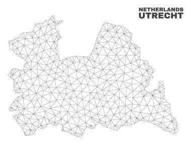 Vektör poligonal Mesh Utrecht il Haritası