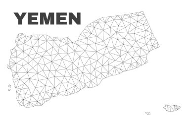 Vektör poligonal Mesh Yemen harita