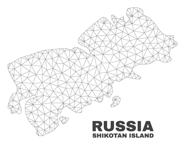 Vector Malla Poligonal Shikotan Island Mapa — Archivo Imágenes Vectoriales