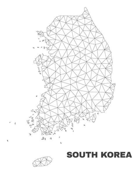 Vector Polygonal Mesh South Korea Map — Stock Vector