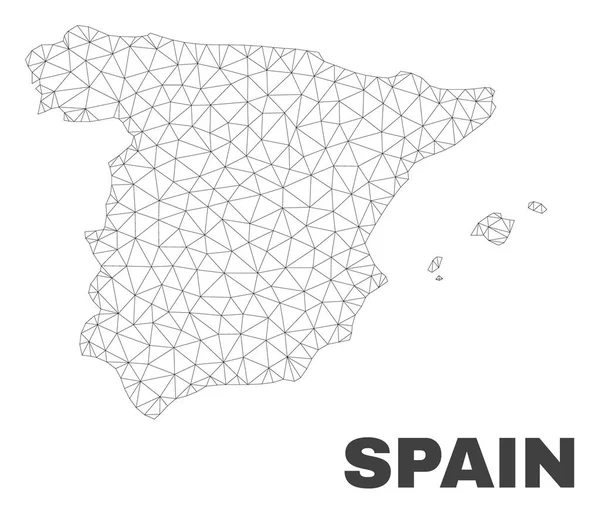 Vector Polygonal Mesh Spanien karta — Stock vektor