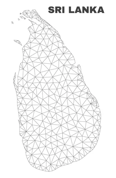 Malla poligonal vectorial Sri Lanka Mapa — Vector de stock