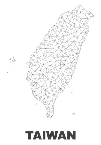 Vector Polygonal Mesh Taiwan karta — Stock vektor