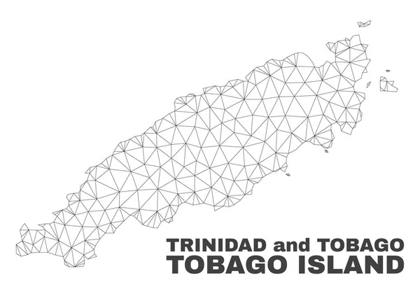 Mappa dell'isola di Tobago a maglia poligonale vettoriale — Vettoriale Stock