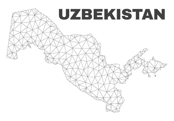 Vektorpolygonale Mesh Usbekistan Karte — Stockvektor