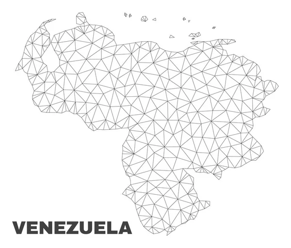 Vector Polygonal Mesh Venezuela Map — Stock Vector