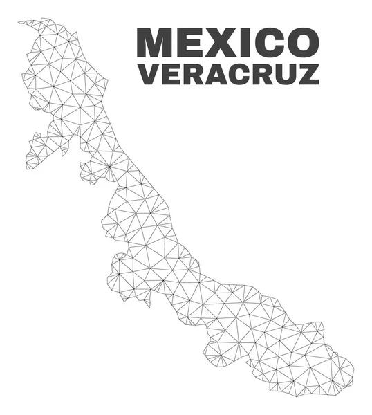 Vector Malla Poligonal Mapa del Estado de Veracruz — Vector de stock