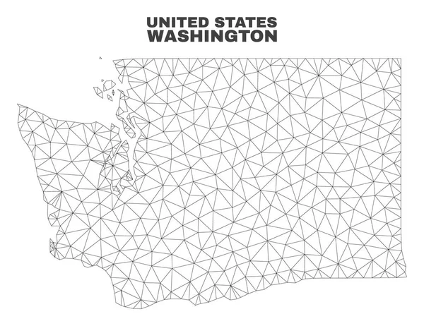 Malla poligonal vectorial Mapa del estado de Washington — Archivo Imágenes Vectoriales