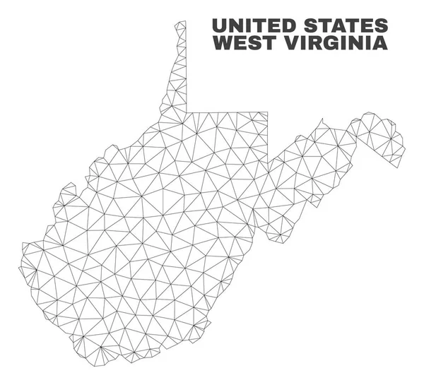 Vektor sokszögű háló West Virginia állam megjelenítése — Stock Vector