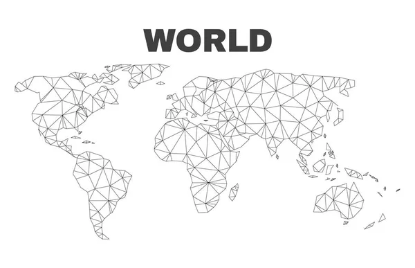 Mapa del mundo de malla poligonal vectorial — Vector de stock