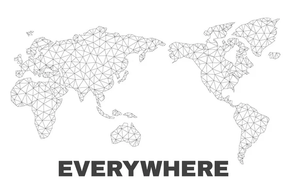 Vektör poligonal Mesh Dünya Haritası — Stok Vektör