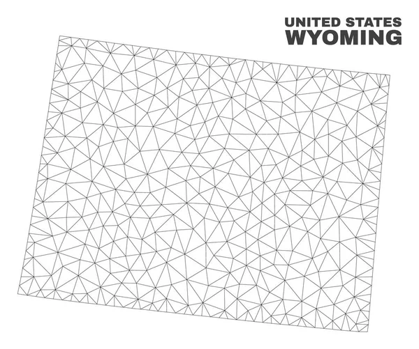 Mapa del estado de Wyoming de malla poligonal vectorial — Archivo Imágenes Vectoriales