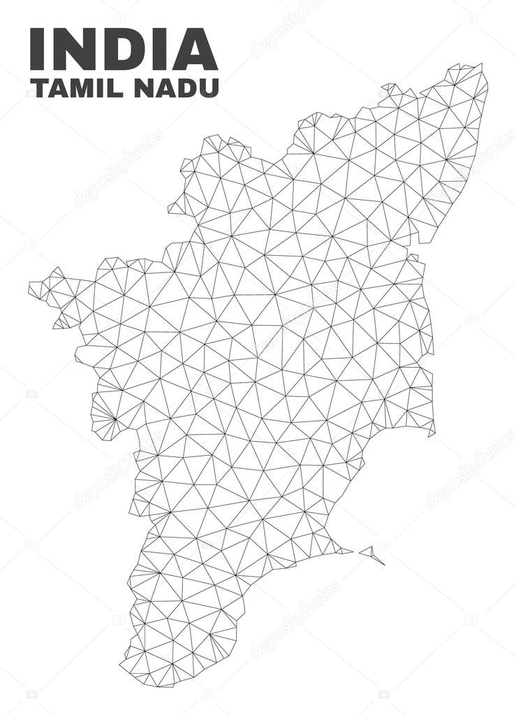 Vector Polygonal Mesh Tamil Nadu State Map