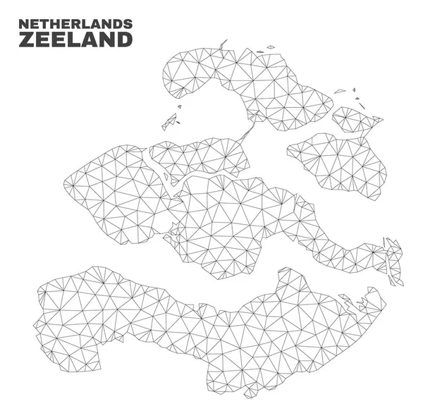 Mapa da província de Zeeland malha poligonal vetorial — Vetor de Stock
