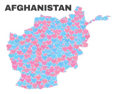 Afganistan harita - Valentine Kalpler mozaiği