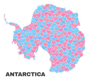 Antarktika kıta harita - Valentine Kalpler mozaiği