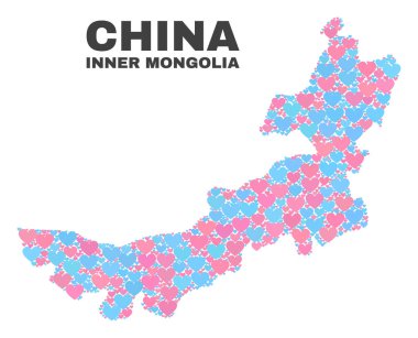 İç Moğolistan haritası - Love Hearts mozaiği