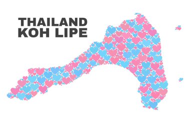 Koh Lipe harita - mozaik güzel kalpler