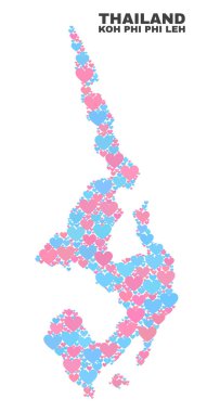 Koh Phi Leh harita - mozaik güzel kalpler
