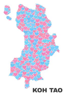 Koh Tao harita - Love Hearts mozaiği