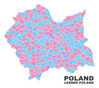 Daha az Polonya Voyvodalığı harita - mozaik güzel kalpler