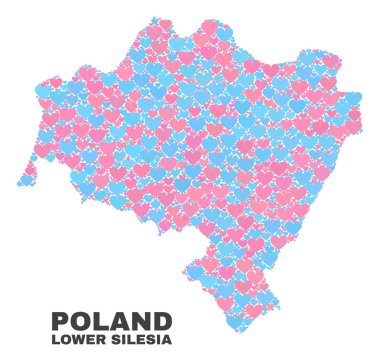 Silesian Voivodeship harita - mozaik güzel kalpler indir