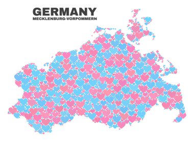 Mecklenburg-Vorpommern harita - Valentine Kalpler mozaiği
